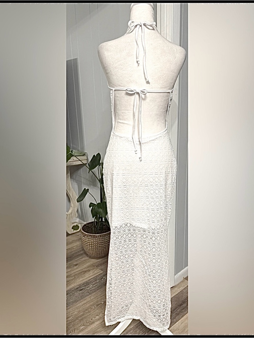#13) Ultra Flirt White Lace Maxi Dress